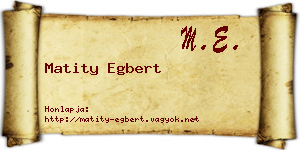 Matity Egbert névjegykártya